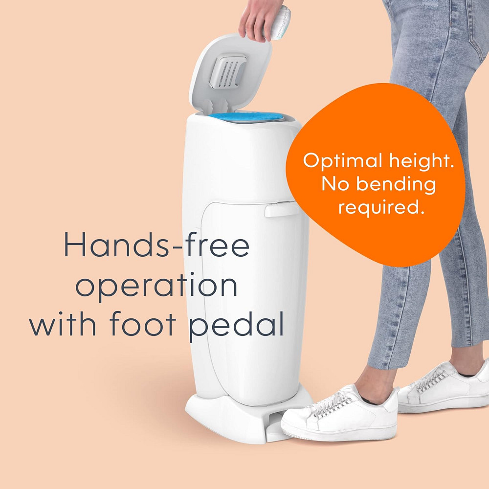 Diaper Genie Complete Diaper Pail (White) – Includes 1 Refill (Holds 270 Newborn Diapers) & 1 Carbon Richmond - photo 4