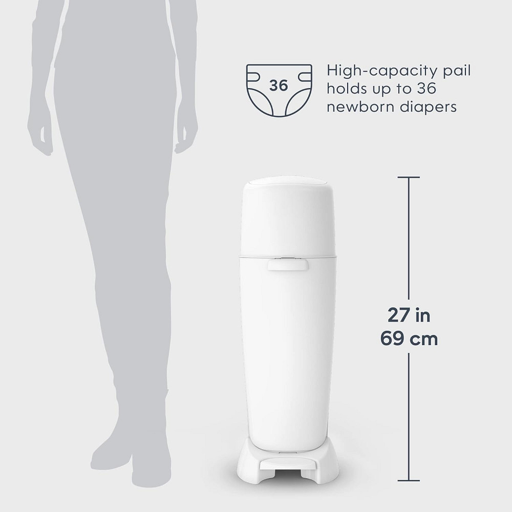 Diaper Genie Complete Diaper Pail (White) – Includes 1 Refill (Holds 270 Newborn Diapers) & 1 Carbon Richmond - photo 10