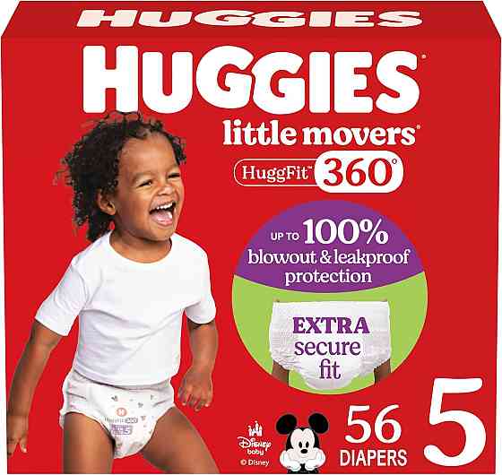 Huggies Size 5 Baby Diapers, Little Movers HuggFit 360° Baby Diapers with 360° Waistband, Size 5 (27 Richmond