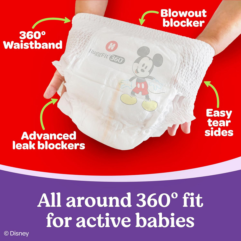 Huggies Size 5 Baby Diapers, Little Movers HuggFit 360° Baby Diapers with 360° Waistband, Size 5 (27 Richmond - photo 2