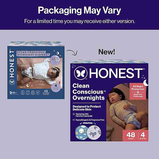 The Honest Company Comfort Dry Overnight Diapers, Up to 12 Hours Protection, Hypoallergenic, Cozy Cl Richmond