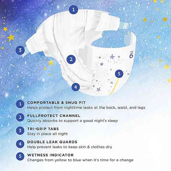 Amazon Brand - Mama Bear Overnight Baby Diapers with Leak Protection and Skin Protection, Fragrance- Richmond
