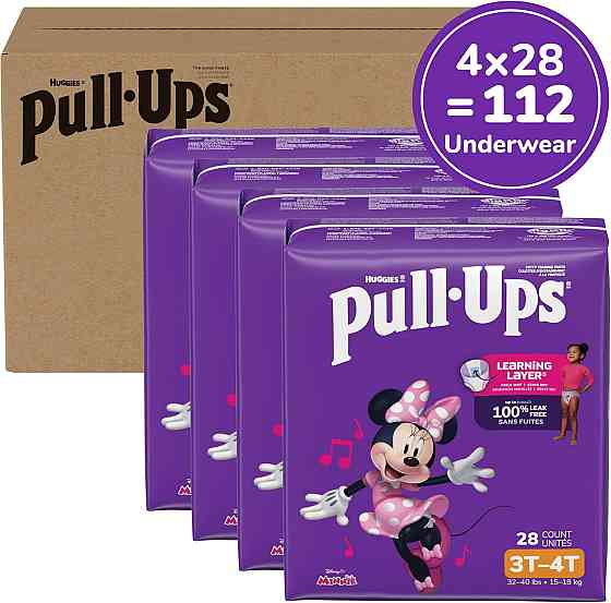 Pull-Ups Girls' Potty Training Pants, Size 3T-4T Training Underwear (32-40 lbs), 112 Count Richmond