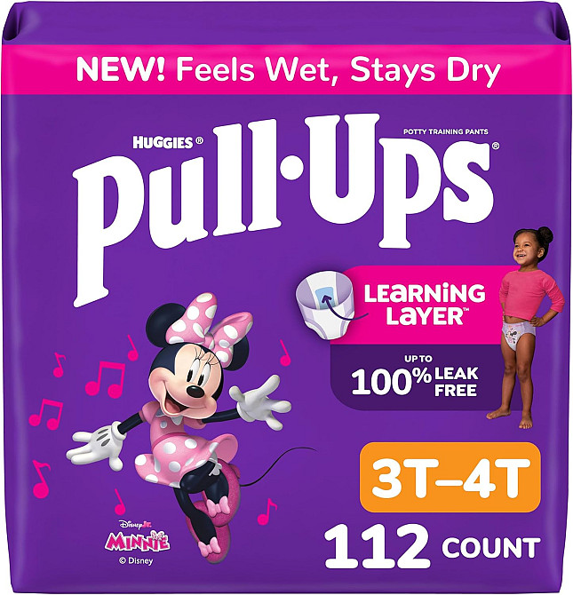 Pull-Ups Girls' Potty Training Pants, Size 3T-4T Training Underwear (32-40 lbs), 112 Count Richmond - photo 1