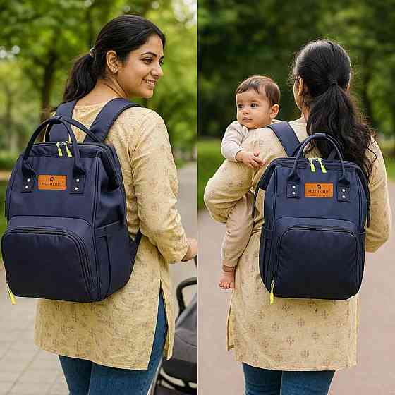 NANKICRAFT Diaper Bag Backpack for Moms, Navy Blue, Water-Resistant Oxford Fabric, 12 Pockets with A Richmond