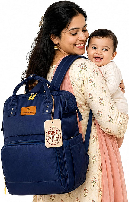 NANKICRAFT Diaper Bag Backpack for Moms, Navy Blue, Water-Resistant Oxford Fabric, 12 Pockets with A Richmond - photo 1