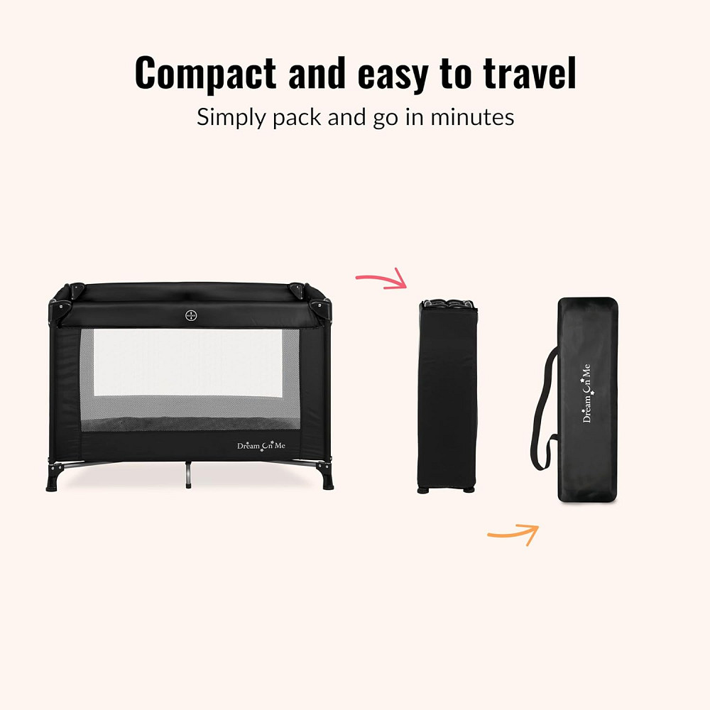 Dream On Me Nest Portable Playard in Black with Carrybag an Shoulder Strap, Lightweight, Packable an Richmond - photo 5