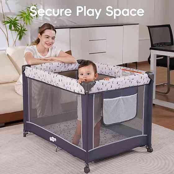 Pamo Babe Pack and Play with Bassinet, Portable Playard for Baby Richmond