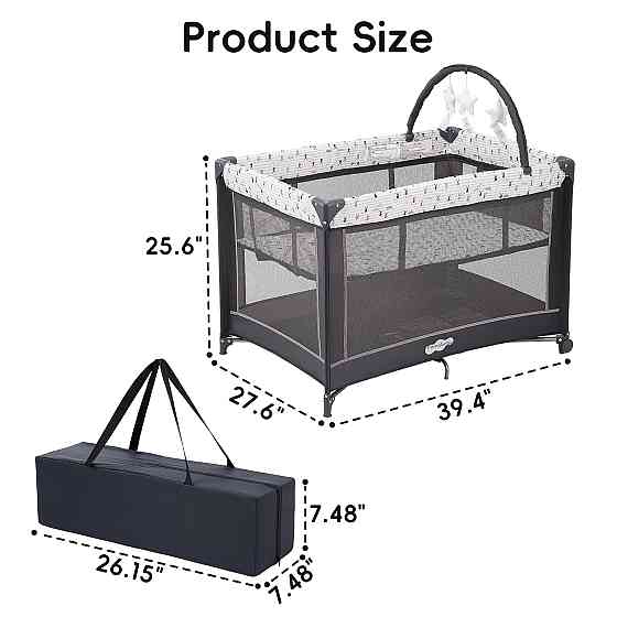 Pamo Babe Pack and Play with Bassinet, Portable Playard for Baby Richmond