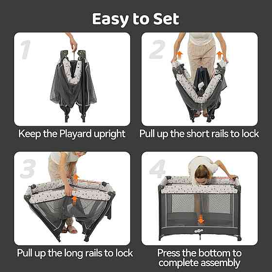 Pamo Babe Pack and Play with Bassinet, Portable Playard for Baby Richmond