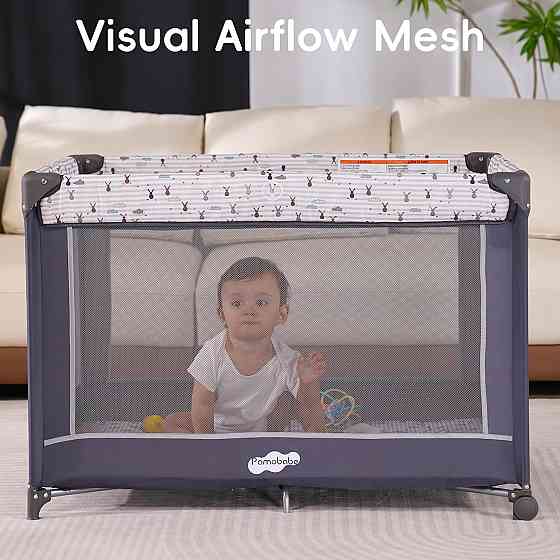 Pamo Babe Pack and Play with Bassinet, Portable Playard for Baby Richmond