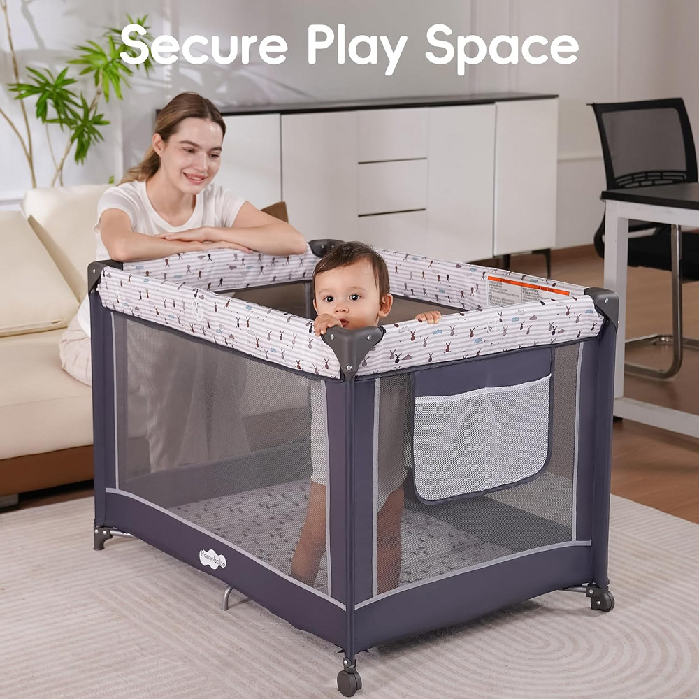 Pamo Babe Pack and Play with Bassinet, Portable Playard for Baby Richmond - photo 3
