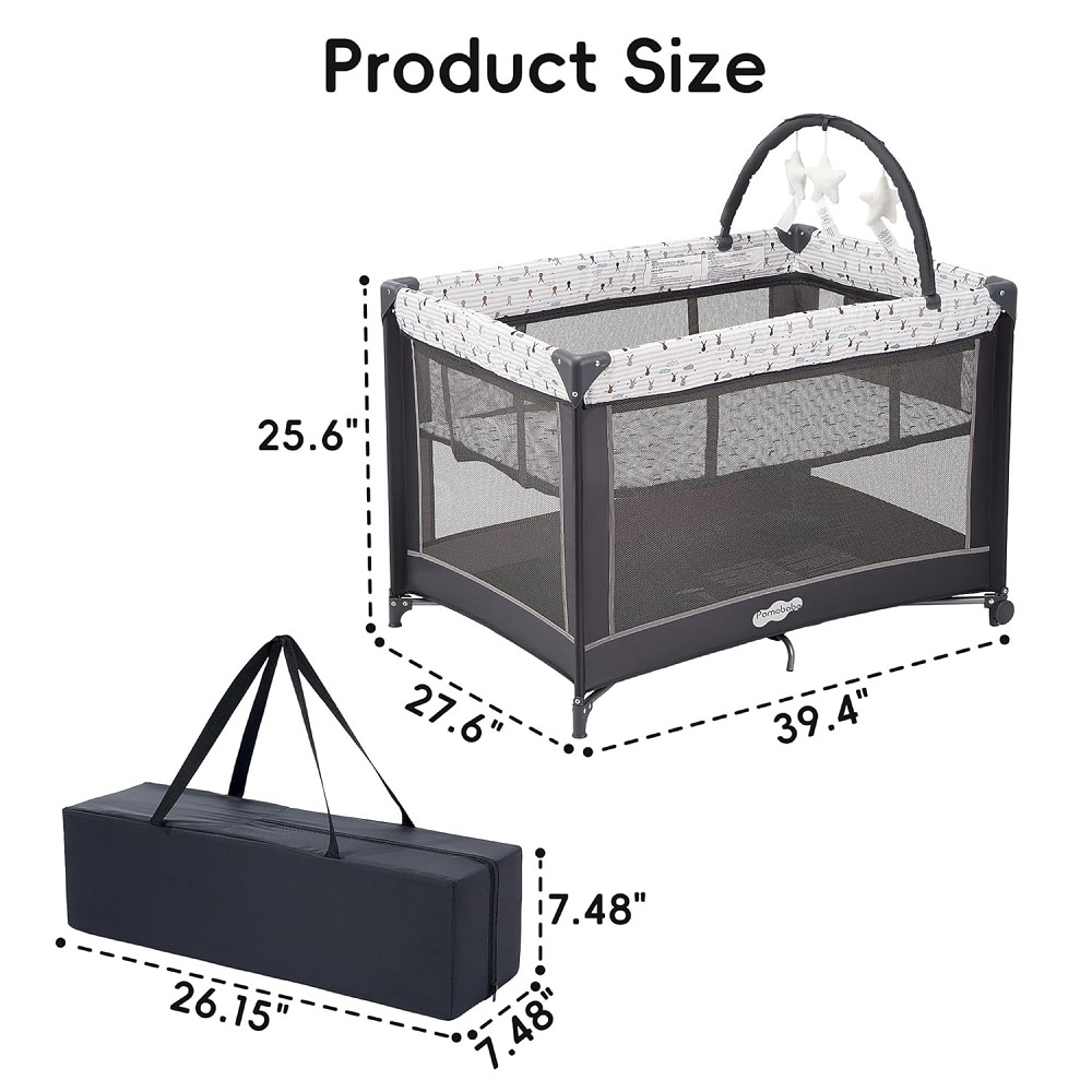 Pamo Babe Pack and Play with Bassinet, Portable Playard for Baby Richmond - photo 2