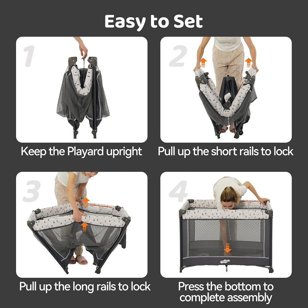 Pamo Babe Pack and Play with Bassinet, Portable Playard for Baby Richmond - photo 6