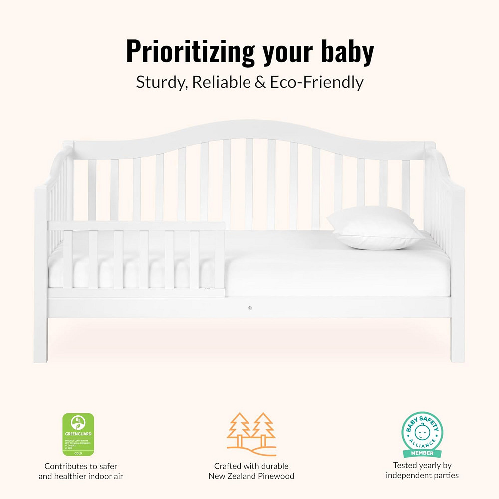 Dream On Me Austin Toddler Day Bed with Rails in White, Low to Floor Toddler Day Bed, Greenguard Gol Richmond - photo 4