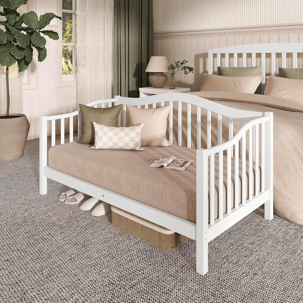 Dream On Me Austin Toddler Day Bed with Rails in White, Low to Floor Toddler Day Bed, Greenguard Gol Richmond - photo 8