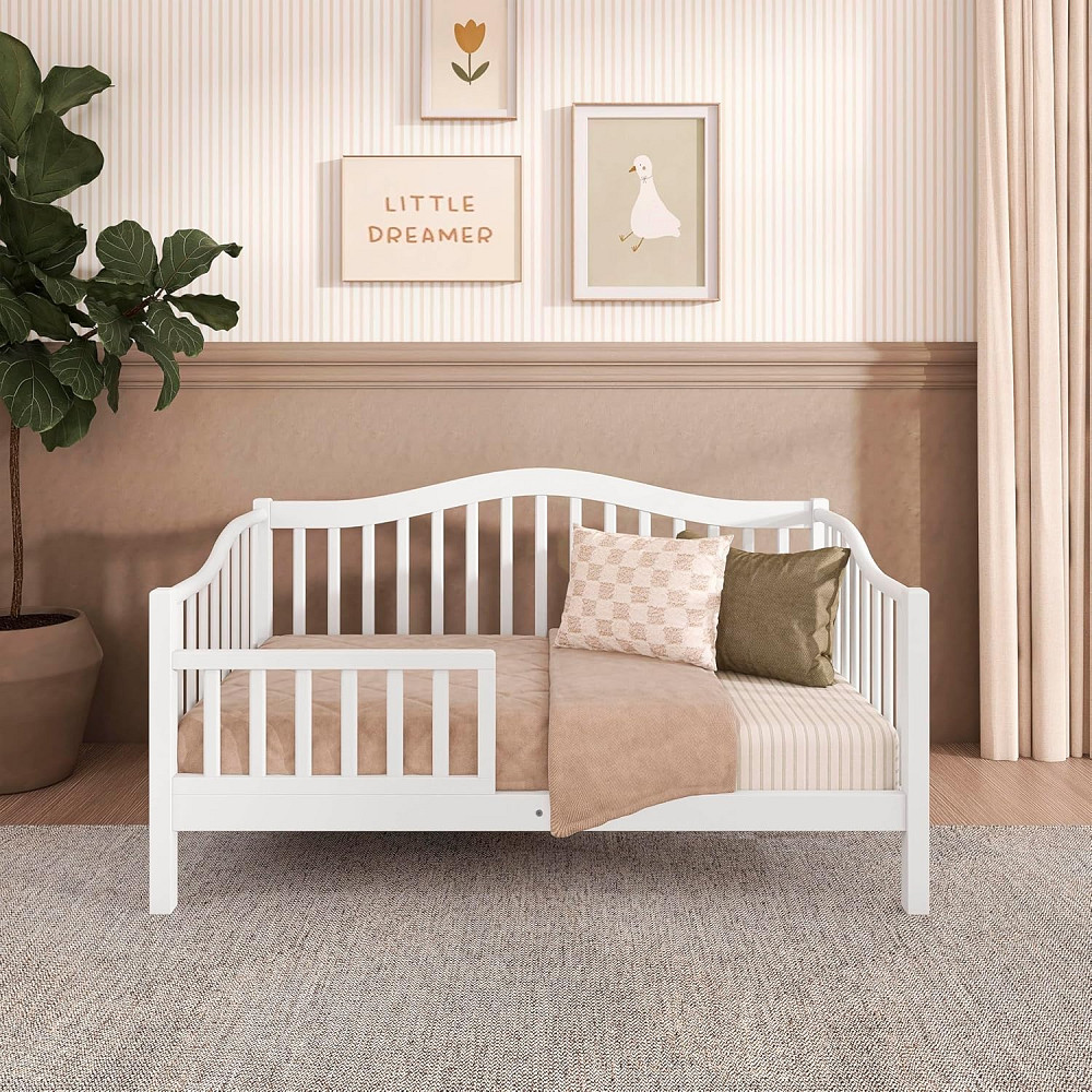 Dream On Me Austin Toddler Day Bed with Rails in White, Low to Floor Toddler Day Bed, Greenguard Gol Richmond - photo 2