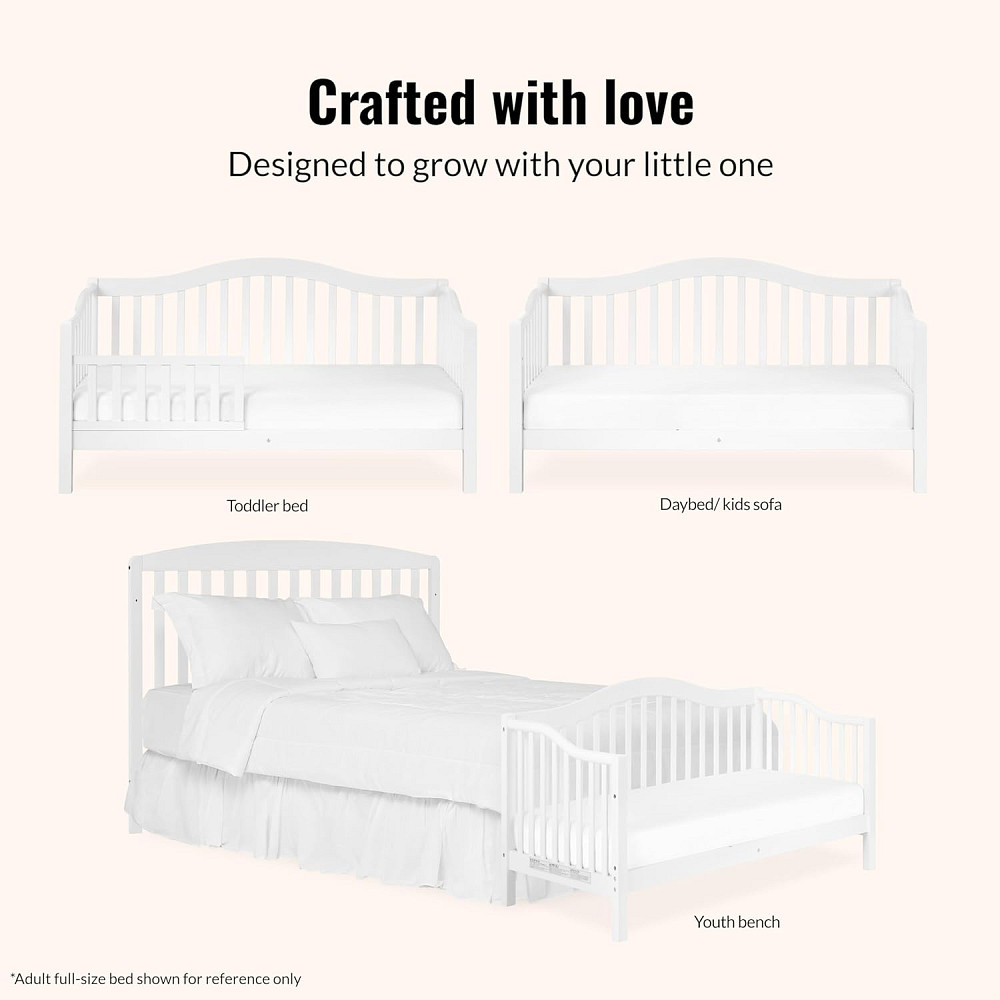 Dream On Me Austin Toddler Day Bed with Rails in White, Low to Floor Toddler Day Bed, Greenguard Gol Richmond - photo 6