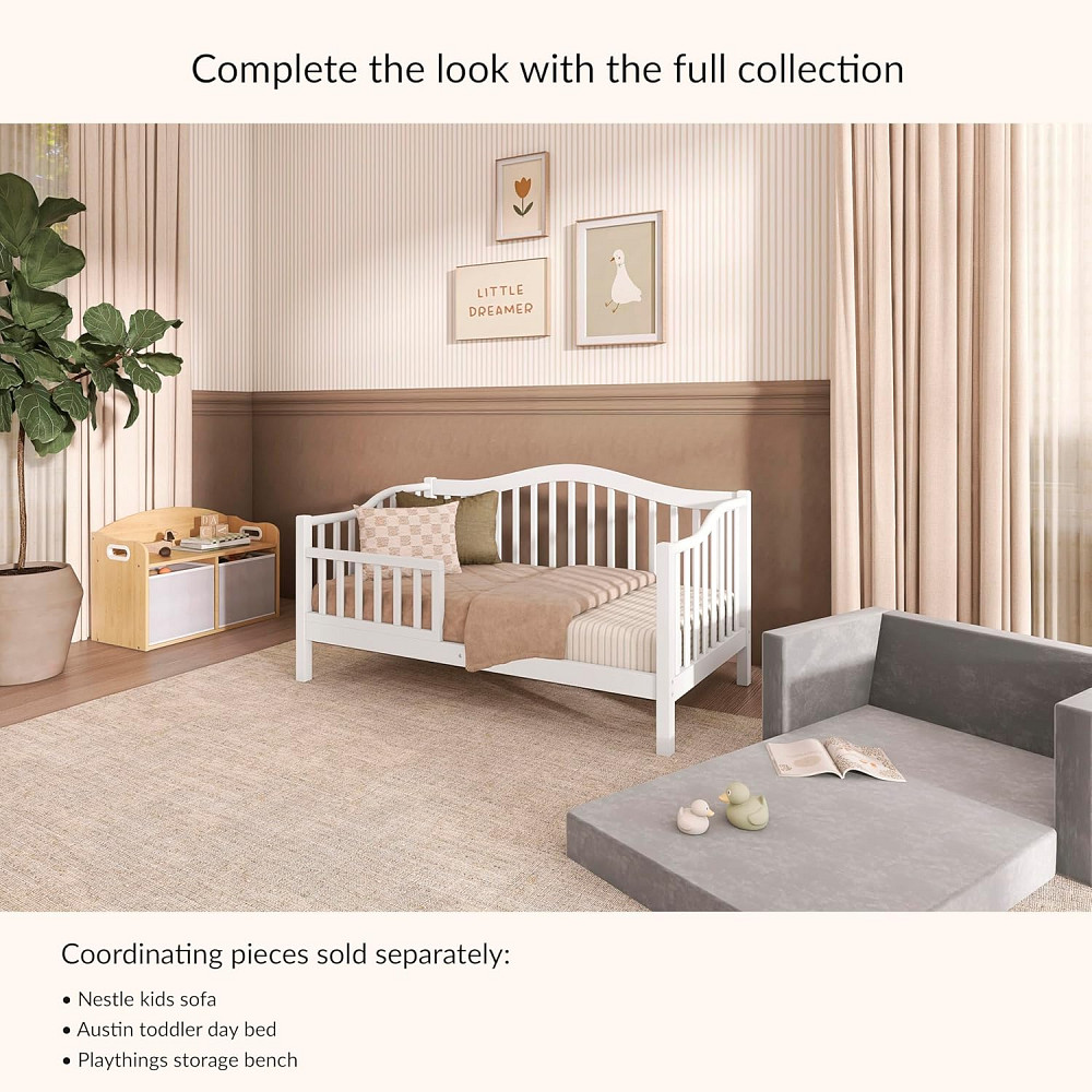 Dream On Me Austin Toddler Day Bed with Rails in White, Low to Floor Toddler Day Bed, Greenguard Gol Richmond - photo 7